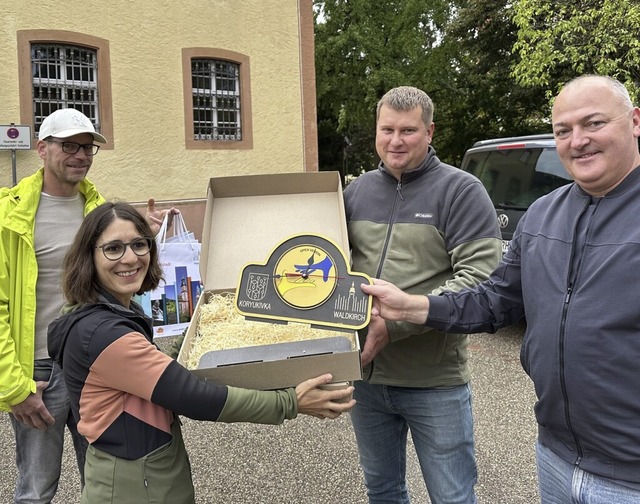 Susanne Ziefle und Lars Brandes von de...Zusammentreffen und die Untersttzung.  | Foto: Stadt Waldkirch