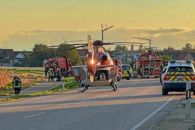 Schwerer Unfall mit Hubschraubereinsatz zwischen den Kehler Ortsteilen Marlen und Sundheim