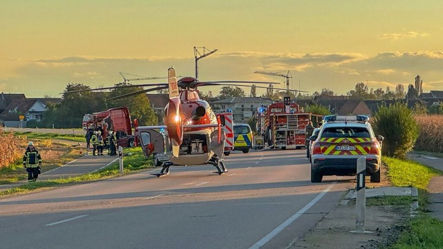 Ein Rettungshubschrauber war am Freitagabend im Einsatz.  | Foto: Einsatzreport 24