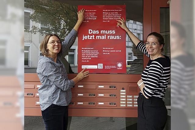 Caritas macht mit Plakaten auf Armut aufmerksam