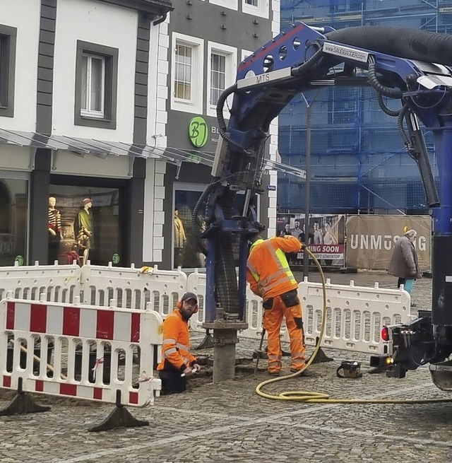 Nicht nach Gold, sondern nach Versorgu...arktplatzes wurde diese Woche gesucht.  | Foto: Stadt Emmendingen