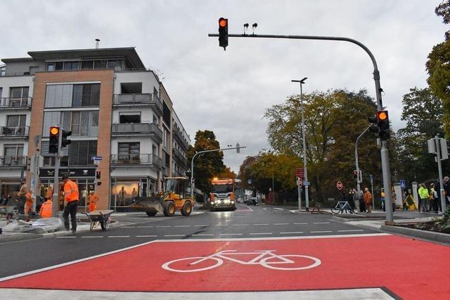 Intelligentes Ampelsystem sorgt dafr, dass der Verkehr am Aichele-Knoten in Lrrach besser fliet