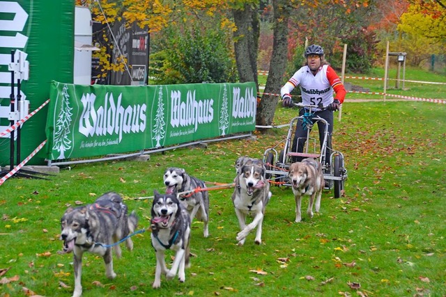 Beim zweiten Schlittenhunderennen in T...verschiedenen Kategorien an den Start.  | Foto: Christiane Sahli