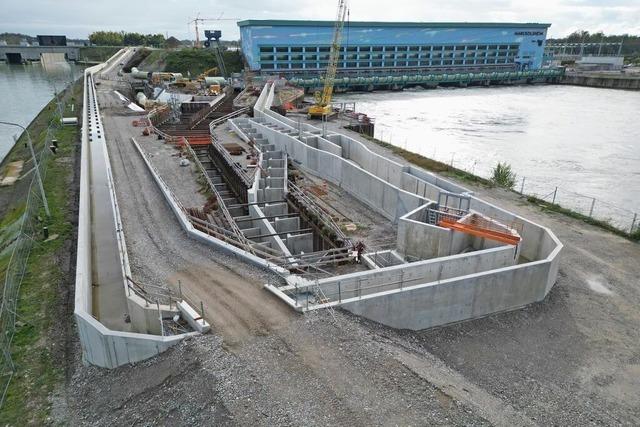 Arbeiten an Fischtreppe bei Sasbach kommen voran