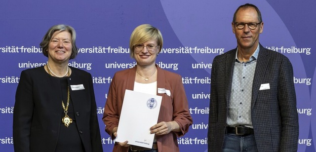 Universitts-Rektorin Kerstin Krieglst...BZ-Chefredakteur Thomas Fricker (v.l.)  | Foto: Jrgen Gocke, Universitt Freiburg