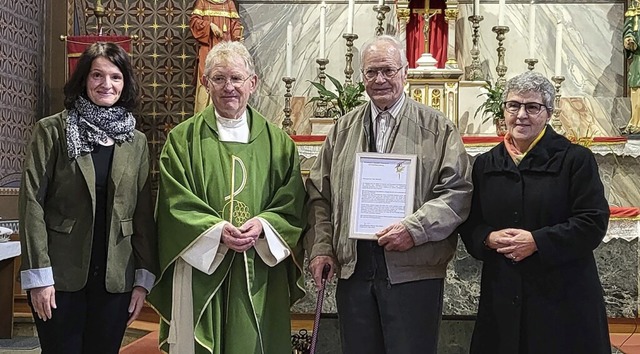 Sind zu einem seltenen Jubilum zusamm...d Dorner, Franz Krumm und  Maria Ehret  | Foto: Astrid Heitzmann