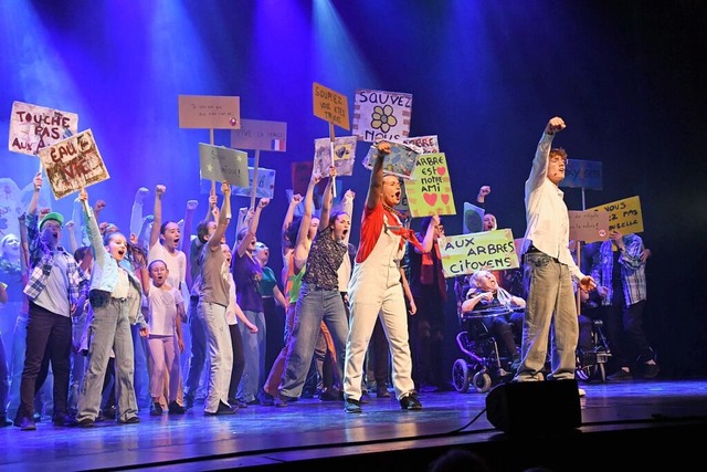 Die  Musicalschule La Comte (Hsingue...estivals im Burghof mit einem Musical.  | Foto: Barbara Ruda