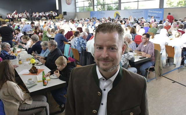 Vollauf zufrieden mit dem groen Publi...usikvereins Minseln, Matthias Steiner.  | Foto: Heinz und Monika Vollmar