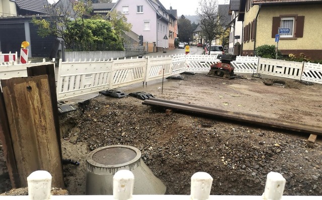 Eine ungeplante Pause gibt es bei der ... des Mischwasserkanals in Schmieheim.   | Foto: Sandra Decoux