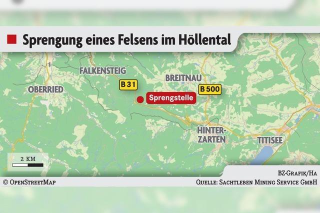 Fels im Hllental ist gesprengt - B31-Sperrung aufgehoben