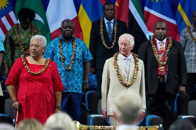 Gerade Inseln im Pazifik, wie auch Samoa, sind vom Untergang bedroht.  | Foto: Rick Rycroft/AP POOL/dpa