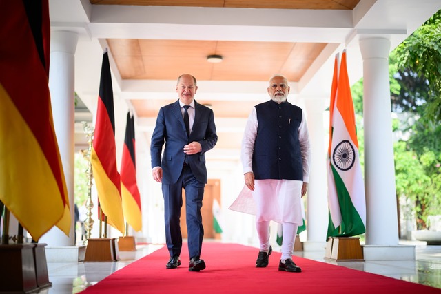 Scholz besucht Indien bereits zum drit...iner knapp dreij&auml;hrigen Amtszeit.  | Foto: Marvin Ibo G&uuml;ng&ouml;r/Bundesregierung/dpa