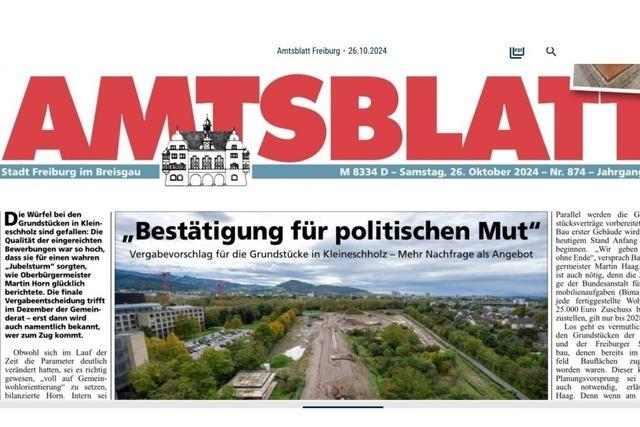 Das Freiburger Amtsblatt erscheint jetzt als E-Paper in der BZ-App