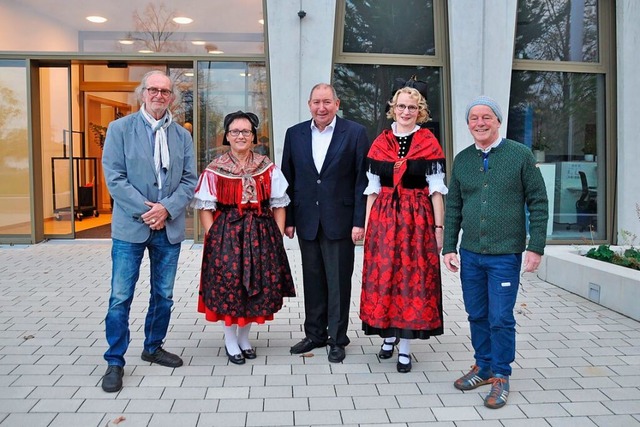 Sie wurden mit der Ehrennadel des Arbe...Kreusel und Andreas Mller (von links)  | Foto: Rainer Ruther