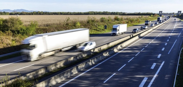 Transporter ab 3,5 Tonnen zahlen ab 20...ne Maut auf der elsssischen Autobahn.  | Foto: Philipp von Ditfurth (dpa)