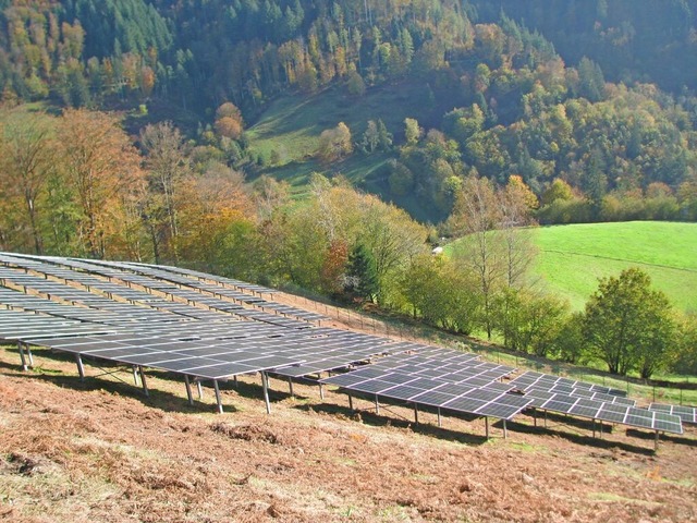 Der Solarpark Frhnd &#8211; vermutlich der steilste in Deutschland.  | Foto: Eva Wollweber