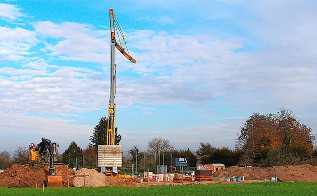 Die Baustelle fr das neue Vereinsheim ist erffnet.  | Foto: Reiner Beschorner