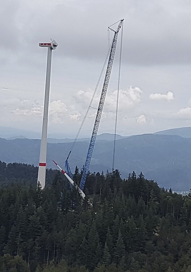 Groes Projekt am Taubenkopf: das neue Windrad.  | Foto: Volker Jung