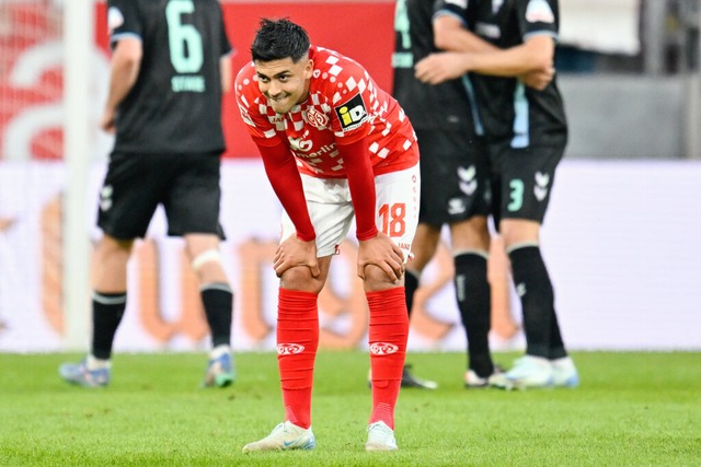 Nadiem Amiri vom FSV Mainz ist angeschlagen.  | Foto: Uwe Anspach (dpa) 