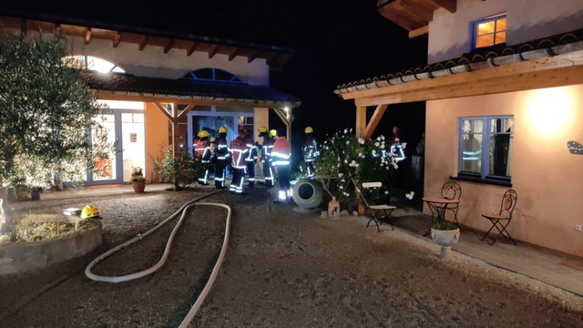 in brennender Gasofen drohte auf das G...e einen greren Feuerwehreinsatz aus.  | Foto: Feuerwehr Sulzburg