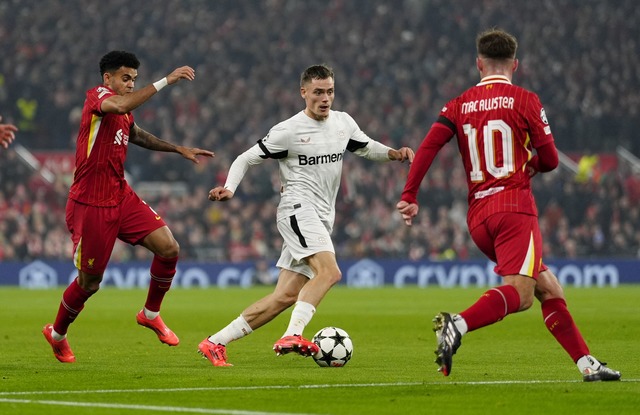 Der FC Liverpool und Bayer Leverkusen lieferten sich ein enges Spiel  | Foto: Peter Byrne/PA Wire/dpa