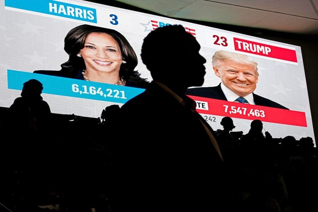 Donald Trump besiegte bei der US-Wahl Kamala Harris.  | Foto: Nathan Howard (dpa)