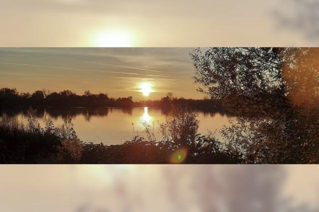 Sonnenuntergang am Baggersee in Schuttern