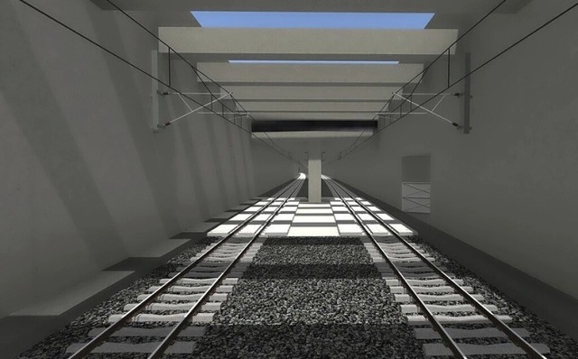 Blick in die Rhre: Visualisierung des geplanten Offenburger Tunnels (2023)  | Foto: Deutsche Bahn