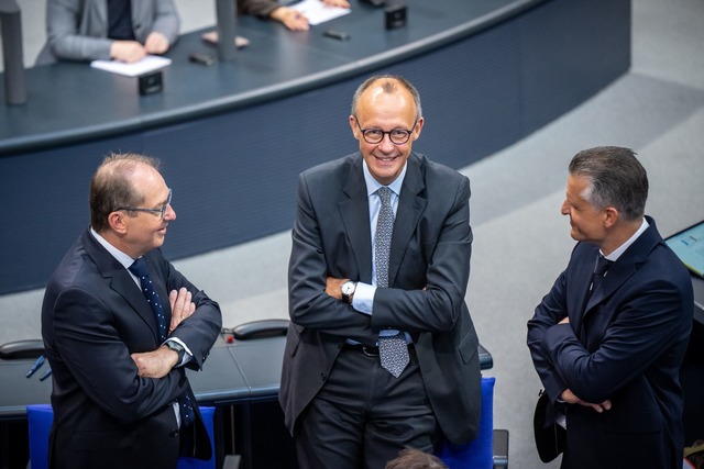 Unionsfraktionschef Merz pocht darauf,...schon am Mittwoch stellt. (Archivbild)  | Foto: Michael Kappeler/dpa