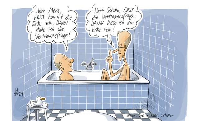 So sieht unser Karikaturist Heiko Saku... politischen Berlin (frei nach Loriot)  | Foto: Heiko Sakurai