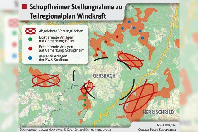 Schopfheim przisiert seine Forderung nach Windkraft-Ausschlussflchen