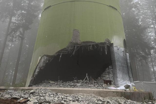 Nebel hat die Sprengung des zweiten Windrads auf dem Schauinsland verzgert