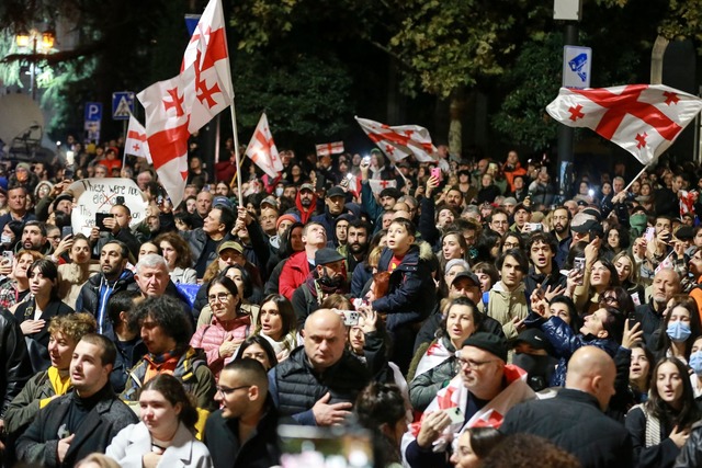 Nach der Wahl hatte die prowestliche O... zu Protesten aufgerufen. (Archivbild)  | Foto: Zurab Tsertsvadze/AP