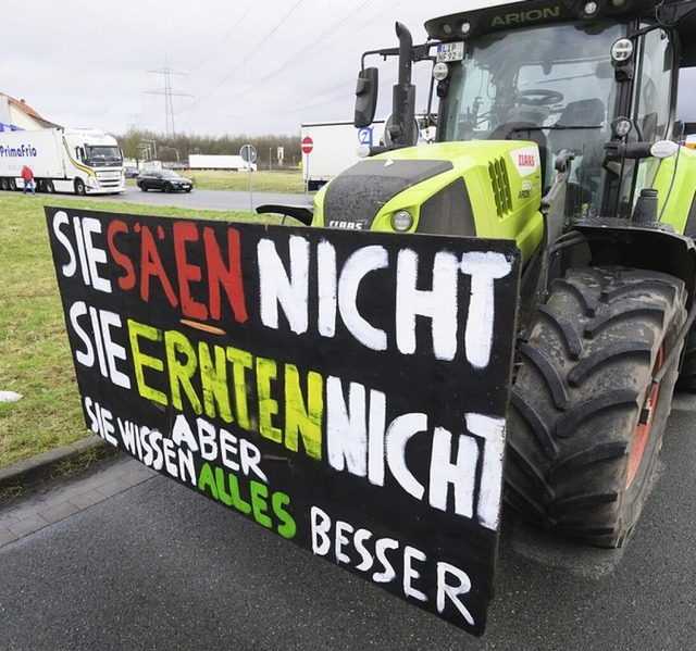 Bauernprotest im Februar 2024  | Foto: Julian Stratenschulte (dpa)