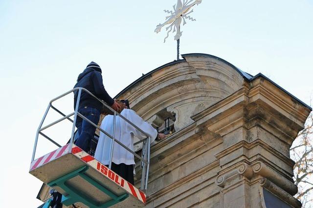 Glockenweihe am Bonndorfer Kirchli in luftiger Hhe