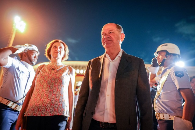 Scholz nimmt am G20-Gipfel der f&uuml;...lenl&auml;nder in Rio de Janeiro teil.  | Foto: Kay Nietfeld/dpa