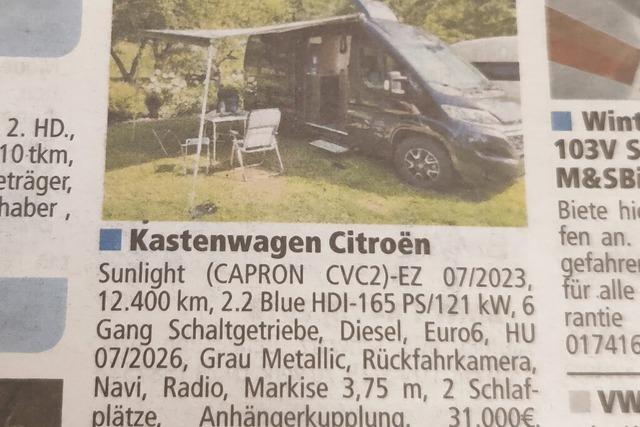 Betrugsversuch ber Kleinanzeigen: Wenn der Traum vom Wohnmobil platzt