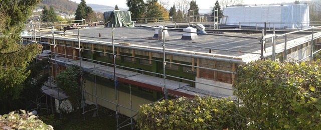 Auf dem Dach der Waldtorschule ist die...nnenbereich stehen einige Arbeiten an.  | Foto:  Mller, Gregor