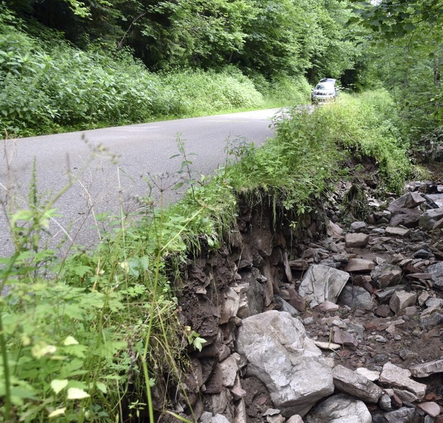 Ausgespltes Straenbankett: So sah di...e nach dem Unwetter vom 26. Juni aus.   | Foto: Stefan Pichler