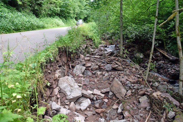 Das Unwetter am 26. Juni hat das Banke...der Fohrenbachstrae stark ausgesplt.  | Foto: Stefan Pichler