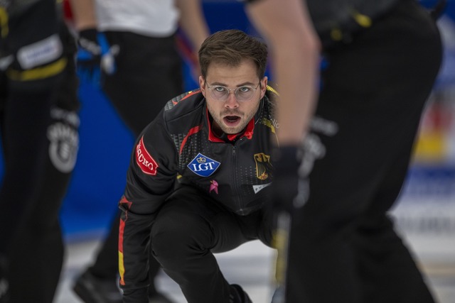 Die deutschen Curling-M&auml;nner um Skip Marc Muskatewitz sind Europameister.  | Foto: Christian Beutler/KEYSTONE/dpa