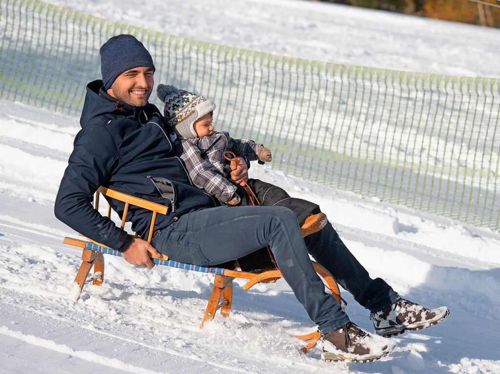 Auch an der Gutachhalde in Lenzkirch-Kappel genossen die Familien das Winterwunderland.