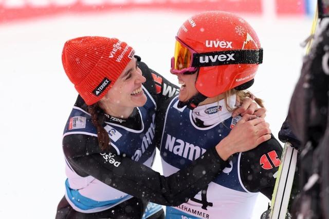 Traumstart fr die deutschen Skispringerinnen Katharina Schmid und Selina Freitag in Lillehammer