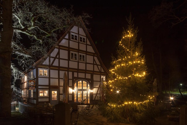 Auch wenn keine Tiere im Bild sind: Im...k Sababurg wird Adventsmarkt gefeiert.  | Foto: Ulrich Friedrich (dpa)