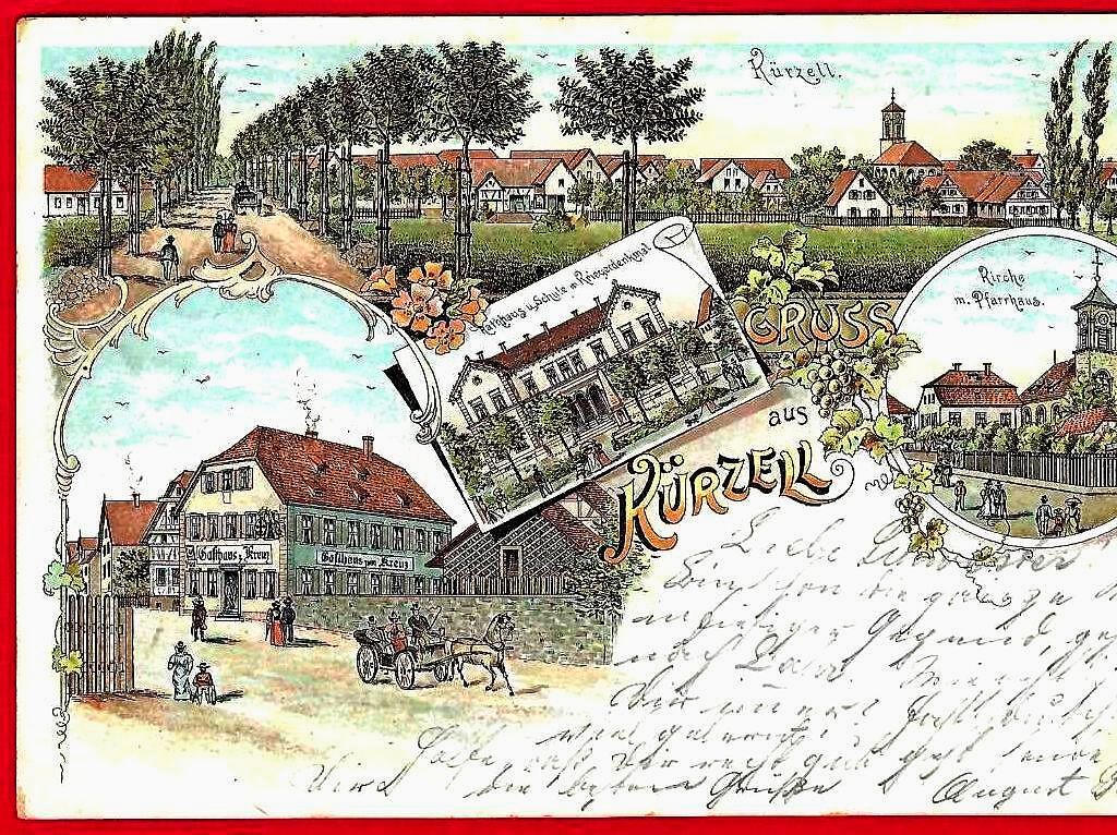 Das Gasthaus Kreuz  (Litho 1899)