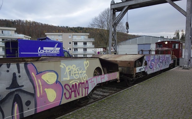 Die Schotterwagen werden der Kandertalbahn noch gute Dienste leisten.  | Foto: Gudrun Gehr