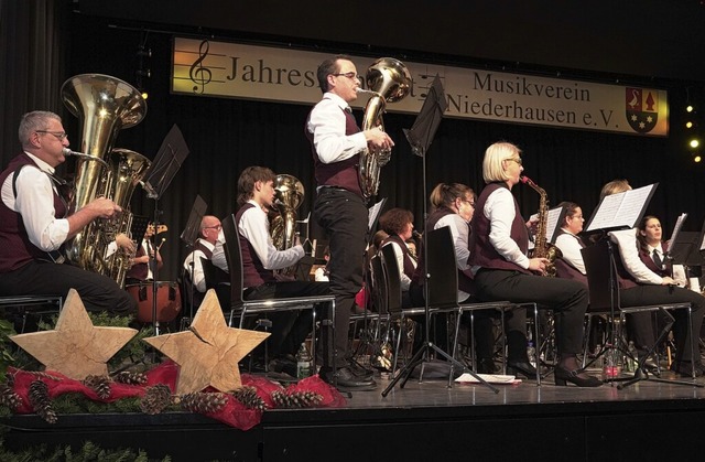 Abwechslungsreiches Jahreskonzert: der MV Niederhausen in Aktion.  | Foto: Jrgen Schweizer