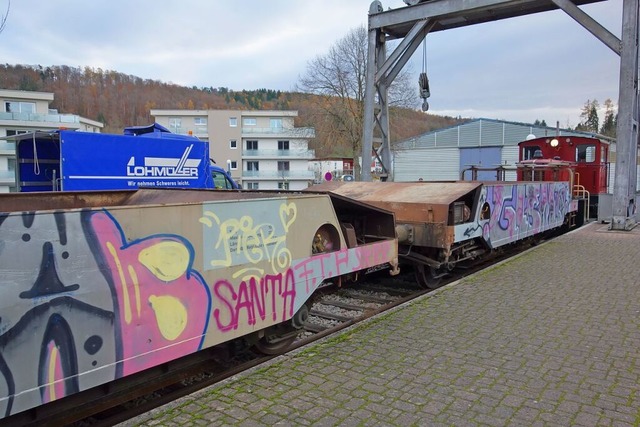 Die Schotterwagen werden der Kandertalbahn noch gute Dienste leisten.  | Foto: Gudrun Gehr