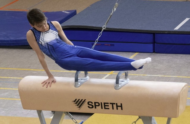 Akkurate bungen am Seitpferd sind ein...ntierten Lahrer Turners Andrei Mihai.   | Foto: Sabine Rothmann