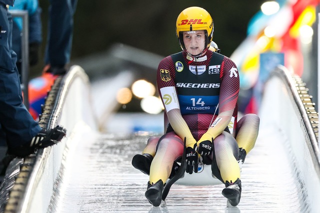 F&uuml;r Rodlerin Dajana Eitberger hat die Saison mit einem Sturz begonnen.  | Foto: Jan Woitas/dpa